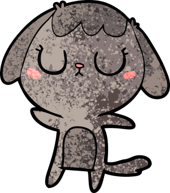 Bir insan tarafından çizilmiş şirin bir çizgi film köpeği.