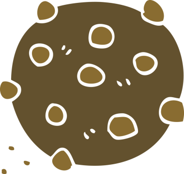 Bir insan tarafından çizilmiş çikolatalı kurabiye.