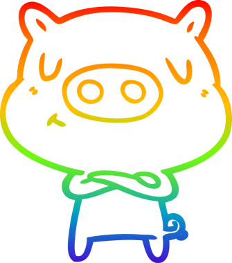 gökkuşağı gradyan çizgi çizimi bir insan tarafından çizilmiş içerikli domuz