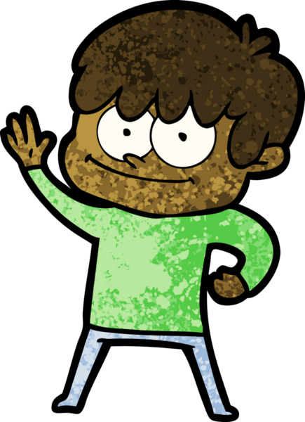 Bir insan tarafından çizilmiş mutlu çizgi film adamı.