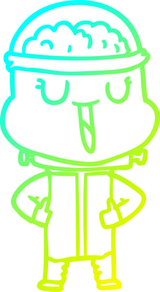 Bir insan tarafından çizilmiş mutlu çizgi film robotu çizimi.