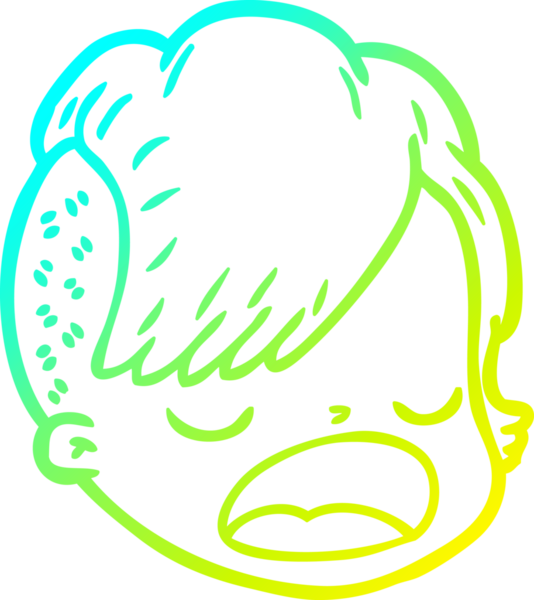 Bir insan tarafından çizilmiş bir karikatür kadın yüzü.