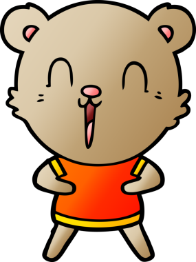 Bir insan tarafından çizilmiş mutlu çizgi film ayısı.