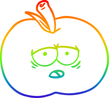 gökkuşağı gradyan çizgi çizimi bir insan tarafından çizilmiş elma çizgi