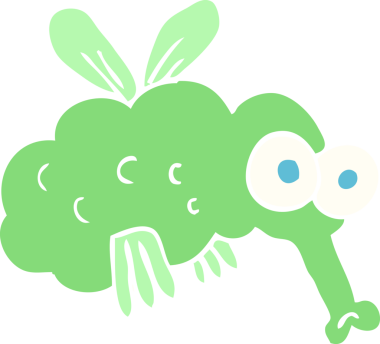 Bir insan tarafından çizilen sineğin düz renk çizimi