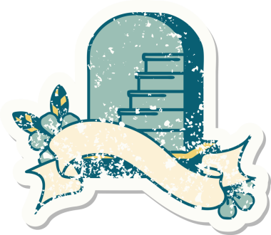 Bir insan tarafından çizilmiş mezar taşının sancağı olan eski bir etiket.