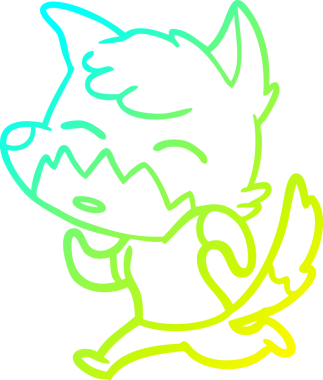 Bir insan tarafından çizilmiş bir tilki çizgi çizimi.