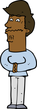 bir insan tarafından çizilmiş sinirli bir adam.