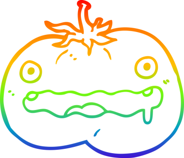 gökkuşağı gradyanı bir insan tarafından çizilmiş bir domates çizgi çizimi