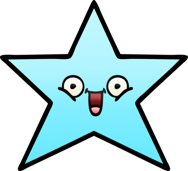 Bir insan tarafından çizilmiş yıldız balığının gölgeli karikatürü