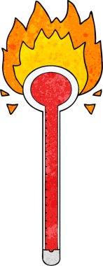 bir insan tarafından çizilmiş karikatür termometresi