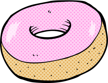 Bir insan tarafından çizilmiş çizgi film çöreği.