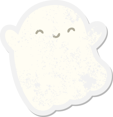 Bir insan tarafından çizilmiş cadılar bayramı hayalet grunge etiketi.