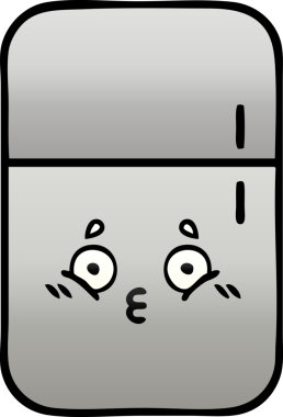 Bir insan tarafından çizilmiş bir buzdolabının gölgelenmiş karikatürü.