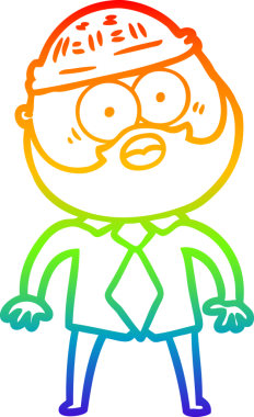 Gökkuşağı gradyan çizgi çizimi bir insan tarafından çizilmiş sakallı bir adamın