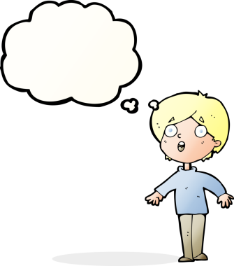 Bir insan tarafından çizilen düşünce baloncuğuyla adamı şaşırtan çizgi film.