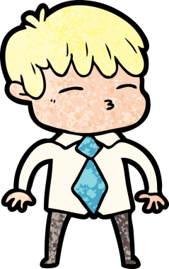 Bir insan tarafından çizilmiş meraklı bir çocuk.