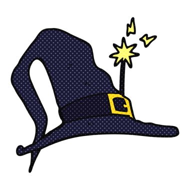 Bir insan tarafından çizilmiş serbest çizim cadı şapkası.