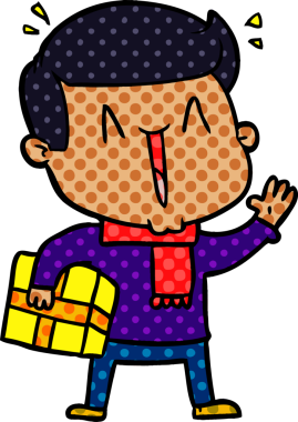 Bir insan tarafından çizilmiş heyecanlı bir çizgi film.