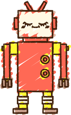 Bir insan tarafından çizilen robot tebeşiri.