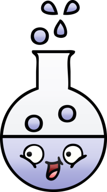 Bir insan tarafından çizilmiş bir test tüpünün gölgeli çizgi filmi.