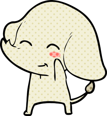 Bir insan tarafından çizilmiş şirin bir fil.