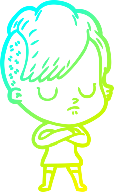 Bir insan tarafından çizilmiş bir karikatür kadın çizimi.