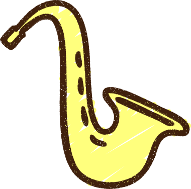 Bir insan tarafından çizilen Saksafon Tebeşiri