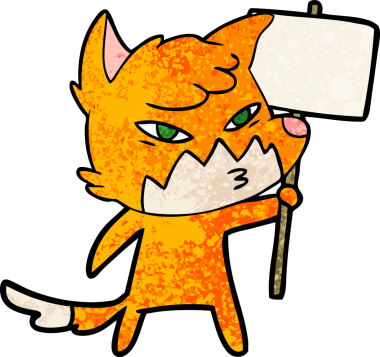 Bir insan tarafından çizilmiş akıllı çizgi film tilkisi.