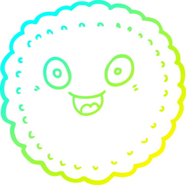 Bir insan tarafından çizilmiş bir çizgi film bisküvisi.