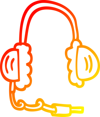 Bir insan tarafından çizilen çizgi film kulaklıklarının sıcak gradyanı