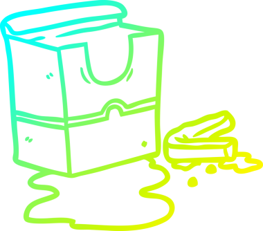 Bir insan tarafından çizilmiş boş bir patates kızartmasının soğuk gradyan çizgisi.