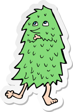 Bir insan tarafından çizilmiş karikatür canavarının çıkartması.