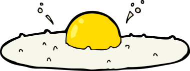 Bir insan tarafından çizilmiş kızarmış yumurta.