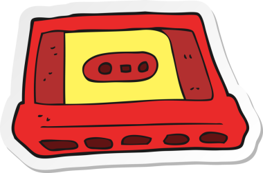 Bir insan tarafından çizilmiş bir kaset etiketi.