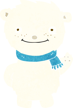 Bir insan tarafından çizilmiş şirin kutup ayısı.