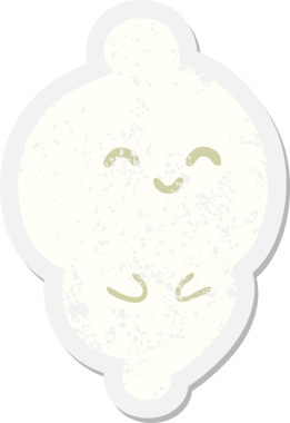 Bir insan tarafından çizilmiş cadılar bayramı hayalet grunge etiketi.