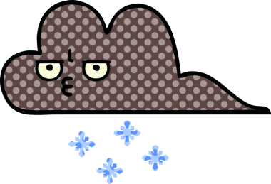 Bir insan tarafından çizilmiş fırtına kar bulutu çizgi filmi.