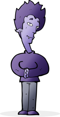 Bir insan tarafından çizilmiş bir vampir çizgi filmi.