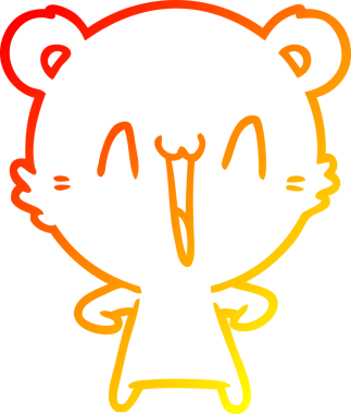 Bir insan tarafından çizilen mutlu ayı karikatürünü çiziyorum.