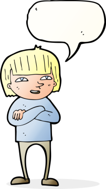 Bir insan tarafından çizilmiş konuşma balonu olan mutlu bir insan çizgi filmi.