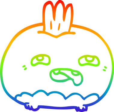 gökkuşağı gradyan çizgi çizimi bir insan tarafından çizilmiş mutlu kök sebze