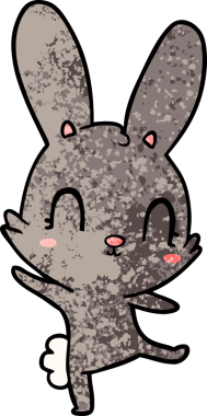 Bir insan tarafından çizilmiş sevimli çizgi film tavşanı