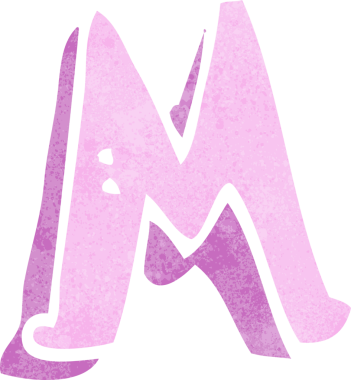 Bir insan tarafından çizilmiş M harfi.