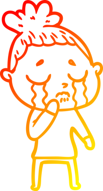 Bir insan tarafından çizilmiş, ağlayan bir karikatür çizimi.