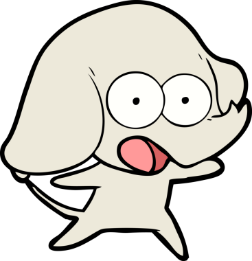 Bir insan tarafından çizilmiş şirin bir fil.