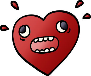 Bir insan tarafından çizilen karikatür kalp panikliyor.