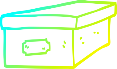 Bir insan tarafından çizilmiş bir karikatür kutusunun soğuk gradyan çizgisi.