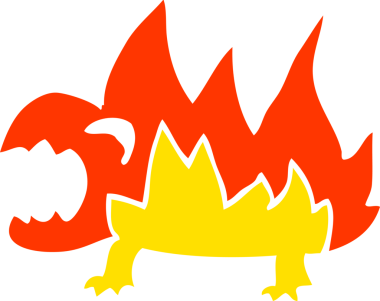 karikatür karalama ateş iblis bir insan tarafından çizildi