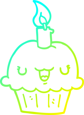 Soğuk gradyan çizgisi bir insan tarafından çizilmiş bir kek.